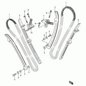 Схема вузла: Ланцюг ГРМ & Натягувач & Заспокоювач Suzuki VS1400 Boulevard S83