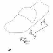 Схема вузла: Замок сидіння (Model k1/k2) для Suzuki AN400 Burgman (EU analogue of SkyWave)