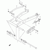 Схема вузла: Задній важіль підвіски (Model k5) для Suzuki VL250 Intruder LC