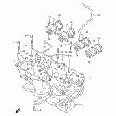 Схема вузла: Головка циліндра Suzuki GSX400