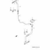 Схема вузла: Передній гальмівний шланг Suzuki DR650 DR650S
