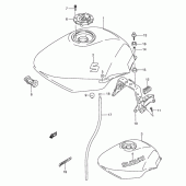 Схема узла: Топливный бак (Model p/r/s) для Suzuki GSX750 Katana