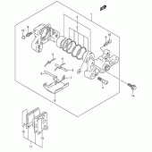 Схема вузла: Задній гальмівний супорт для Suzuki GSX600 Katana