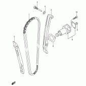 Схема вузла: Ланцюг ГРМ & Натягувач & Заспокоювач Suzuki DR650 DR650RSE