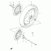 Схема вузла: Переднє колесо Suzuki GSX750 Katana