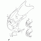 Схема вузла: Передній обтічник (Model t) для Suzuki GSX-R750