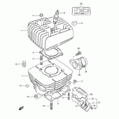 Схема узла: Цилиндр для Suzuki TS125