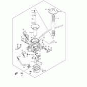 Схема вузла: Задній карбюратор Suzuki VZ800 Marauder