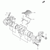 Схема узла: Задний тормозной суппорт (Model p/r/t) для Suzuki VX800 VX800