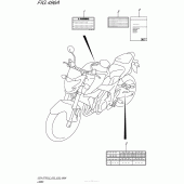 Схема вузла: Інформаційні наклейки (Gsx-S750L5 E03) для Suzuki GSX-S750