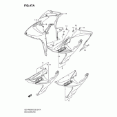 Схема вузла: Передній бічний обтічник (Model k7) для Suzuki GSX-R600