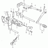 Схема узла: Копирный вал & Вилки & Вал переключения для Suzuki TS125