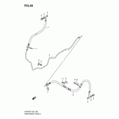 Схема вузла: Задній гальмівний шланг (An400k7/zk7/k8/zk8/k9/l0) для Suzuki AN400 Burgman (EU analogue of SkyWave)