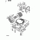 Схема узла: Масляный насос & Масляный фильтр для Suzuki GS1000