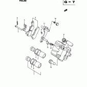 Схема вузла: Задній гальмівний супорт для Suzuki DR650 DR650R