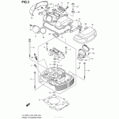 Схема вузла: Передня головка циліндра & Прокладка головки & Свічка запалювання (Vl1500L4 E28) для Suzuki VL1500 Boulevard C90 BOSS