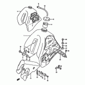 Схема вузла: Паливний бак (Model n/p e24) для Suzuki DR350