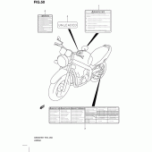 Схема вузла: Інформаційні наклейки для Suzuki GS500