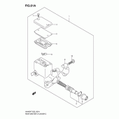 Схема узла: Задний тормозной цилиндр (Model k8/k9/l0) для Suzuki AN400 Burgman (EU analogue of SkyWave)