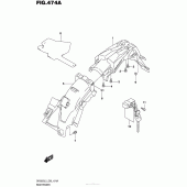 Схема вузла: Заднє крило для Suzuki DR200 DR200S