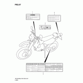 Схема вузла: Інформаційні наклейки (Dr-z400sl2 e33) для Suzuki DR-Z400 DR-Z400S
