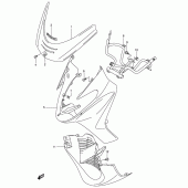 Схема вузла: Передній обтічник (Model x) для Suzuki AN400 Burgman (EU analogue of SkyWave)