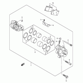 Схема вузла: Передній гальмівний супорт для Suzuki SV1000