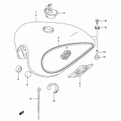 Схема узла: Топливный бак (Model k4) для Suzuki GZ250 Marauder