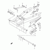 Схема вузла: Задній важіль підвіски Suzuki GSX600 Katana