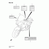 Схема вузла: Інформаційні наклейки (Dl650l1 e19) ​​для Suzuki DL650 V-Strom