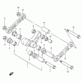 Схема вузла: Важіль прогресії (Model w/x) для Suzuki RM250