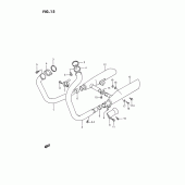 Схема вузла: Вихлопна система (Model h/j/k/l/m/n/p/r) для Suzuki VS1400 Intruder 1400