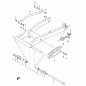 Схема вузла: Задній важіль підвіски (Model k5) Suzuki VL125 Intruder LC