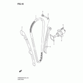 Схема вузла: Ланцюг ГРМ & Натягувач & Заспокоювач Suzuki DR650 DR650SE