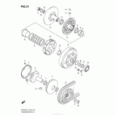 Схема узла: Ведущий и ведомый шкив (Вариатор) для Suzuki AN400 Burgman (EU analogue of SkyWave)