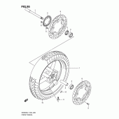 Схема узла: Переднее колесо (Sv650sal1 e24) для Suzuki SV650