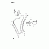 Схема узла: Цепь ГРМ & Натяжитель & Успокоитель для Suzuki GSX1100
