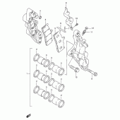 Схема вузла: Передній гальмівний супорт (Model p/r) для Suzuki GSX-R1100