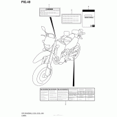 Схема узла: Информационные наклейки (Dr-Z400Sml3 E03) для Suzuki DR-Z400 DR-Z400SM