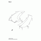 Схема вузла: Кріпильні елементи переднього бокового обтічника для Suzuki DL650 V-Strom