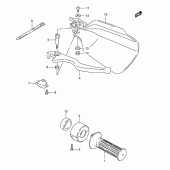 Схема вузла: Права ручка керма (Model r p9) для Suzuki TS125