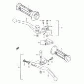 Схема вузла: Ручки керма (Model k/l/m/n/p/r/s/t) для Suzuki GSX600 Katana