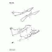 Схема вузла: Нижні молдинги (Спідниці) (An400zal1 e2) для Suzuki AN400 Burgman (EU analogue of SkyWave)