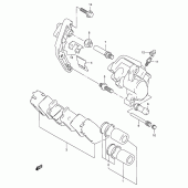 Схема вузла: Передній гальмівний супорт для Suzuki GSF600 Bandit
