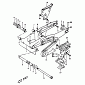 Схема вузла: Задній важіль підвіски для Suzuki DR350