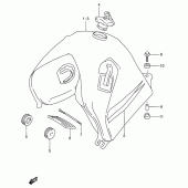 Схема вузла: Паливний бак (Model t) для Suzuki DR650 DR650RSE