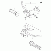 Схема вузла: Ручки керма для Suzuki GSF600 Bandit