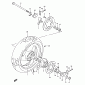 Схема вузла: Заднє колесо Suzuki GSF600 Bandit S
