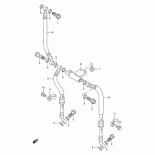 Схема узла: Передний тормозной шланг для Suzuki GSX750 Katana