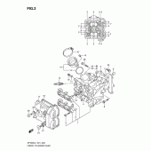 Схема вузла: Передня головка циліндра & Прокладка головки & Свічка запалювання для Suzuki SFV650 Gladius